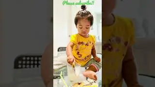 1 and half year baby eating biscuits with milk mukbang| (Kids Food blog @JazMChannel )