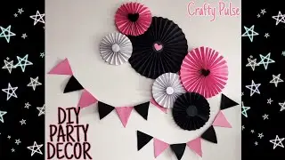 How to make DIY Party Decor/Black and Pink Theme Party Decoration /DIY party decor ideas for girls