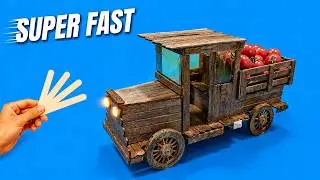 Super Fast DIY Wooden Farm Truck | Popsicle Stick Electric Toy Build