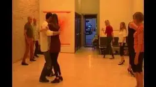 Argentine Tango Lesson - Americana with Boleo, cross stepping Reverse Sacadas (part 2)