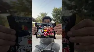 I Tasted Black Buldak Ramen Noodles for the First Time😱#shorts