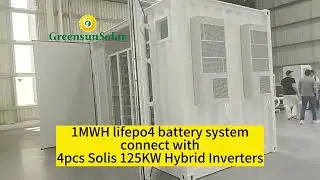 1MWH lifepo4 battery connect with 4pcs Solis 125KW hybrid inverter