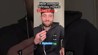 Top 3 most common birthday months