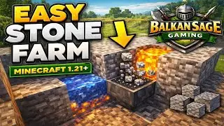 Easy Semi Automatic Stone Farm in Minecraft 1 21+ | Beginner Friendly Tutorial