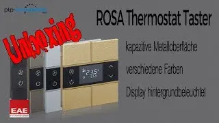 Kapazitiver KNX Taster mit Temperatursensor, Display und Metalloberfl&auml;che