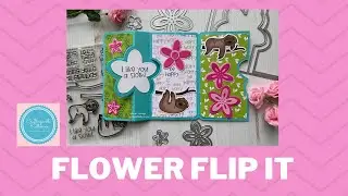 Handmade Card Tutorial: Sloth Flower flip it