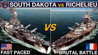 USS South Dakota vs Richelieu - Fast Battleship Showdown | War on the Sea Tournament Final