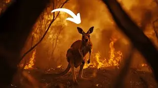 Heroic rescue team saves terrified kangaroo from blazing wildfire
