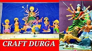 #Durgamurti#craft Making of Durga murti with plaster of paris🔱🚩