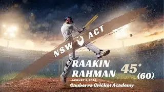 Raakin Rahman | Toyota Australian Country Cricket | Male Div. | Rd1 | NSW V. ACT | 3 January 2024