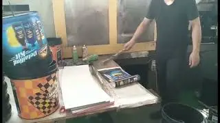 IML label for plastic bucket, put label to mould by hand + static electric gun.