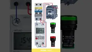 How to Connect a Time Switch and Contactor with Red/Green Status LEDs.
