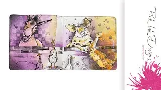 Pencil Drawing In A Journal To Extend Pink Ink Designs Stamps To Create More Interest.
