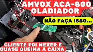 Caixa AMVOX ACA-800 Com Defeito Na Fonte, Cliente Mexeu Ainda Deixou Pior