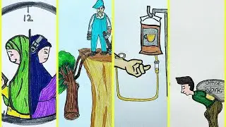 Social Drawing ||Creative Ideas ||Drawing Tutorial ||Deep Meaning Drawings #deep #drawing #social