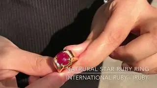 Ruby Ring for Men, natural star ruby ring 5,5ct - IRUBY