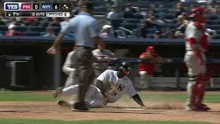 PHI@NYY: Pirela doubles in the Yankees' seventh run
