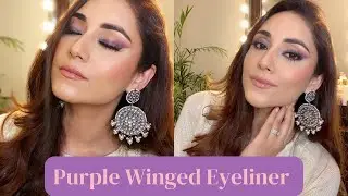 Purple smudged winged eyeliner #getgorgeouswithnidhi