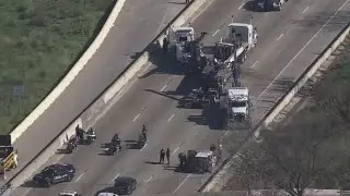 Traffic still snarled after bridge strike on Katy Freeway