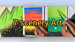 7 Easy Oil Pastel Scenery Drawings Step by Step | Sunset, Green Field & Nature Art (Full Tutorial)
