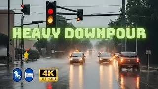 Summer Afternoon Downpour - Driving In Heavy Rain