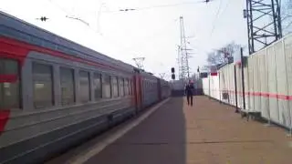 Электропоезд ЭР2Т-7192 отправление станция Нара 8.04.2015