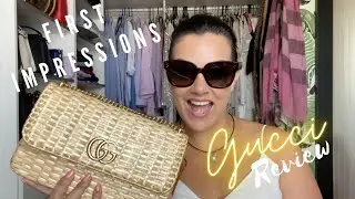 FIRST IMPRESSIONS REVIEW - GUCCI Coated Wicker Linea Cestino Shoulder bag with leather trim 😬