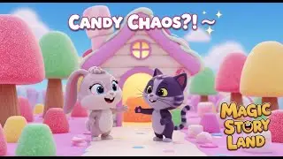Laila the Bunny Visits Candy World | Magical Adventure with Whiskers the Cat &ndash; Kids Story