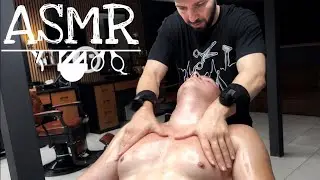 Unbelievable Chest & Head Massage in a Luxury Barbershop | Next Level Relaxation ASMR