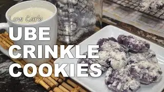 Low Carb Coconut Flour Ube Crinkle Cookies