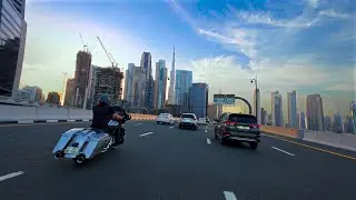 Dubai City Rides, Creek Harbor to Jumeirah - Stunning Dubai late afternoon motorcycle Ride 4k