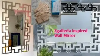 DIY ACCENT WALL MIRROR DECOR //Using ice cream sticks//  Zgalleria inspired.