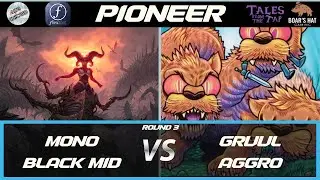 Моно-черная мидрейндж-команда против Груул-агрессивной команды [MTG Pioneer, 3-й раунд]
