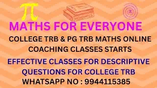 COLLEGE TRB MATHS ONLINE CLASSES/ PG TRB MATHS ONLINE CLASSES
