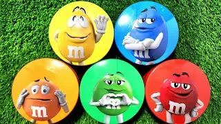 Satisfying with Rainbow M&M'S Candy Unpacking From Glossy Containers ASMR Beads Surprise