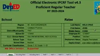 OFFICIAL TEMPLATE electronic-IPCRF for Teacher I-III SY 2023-2024 |Tutorial