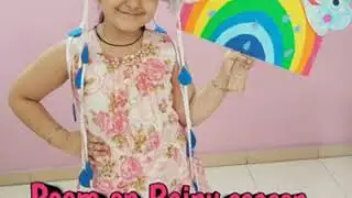 English Poem on Rainy season by Precious Prisha😍 || English Rhyme recitation ||  Homemade Props ||