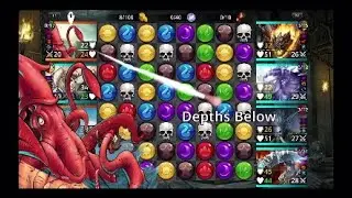 Gems of War | Dungeon | Best team of 2017 | Kraken Valkyrie Justice Queen Mab