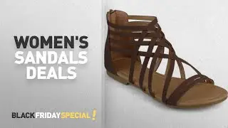 Walmart Top Black Friday Women's Sandals: Brinley Co. Womens Strappy Gladiator Flat Sandals