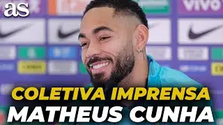COLETIVA de IMPRENSA: MATHEUS CUNHA da SELE&Ccedil;&Atilde;O BRASILEIRA: VINICIUS, ANCELOTTI...