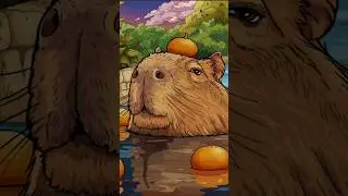 Capybara & Oranges : Le coloriage le plus zen du monde 🍊🦦  #shorts