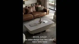 Modern Rotating Sintered Stone Nesting Coffee Table Set