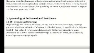 Post Human as a Fully Domesticated Human: On the Epistemic and Ontological Closure of the Techno Soc