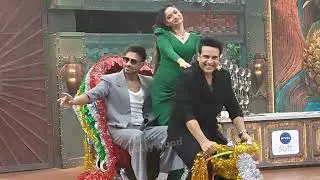 Ankita Lokhande Vicky Jain and  Krushna Abhishek Entry at Laughter Chefs 3 Shoot 