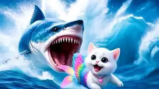 🐱🦈Catten Overboard ! DAD CAT VS SHARK 🦈💥 #ai #story #catshorts #aicat