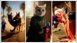 شوف مياو عمل ايه في قطقوط الحرامي #cat #meow #ai #viralshorts #cartoon #animation #funny #قطط