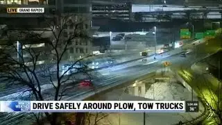Snowy, icy conditions on area roads