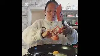 cooking breakfast for my husband here in belguim..