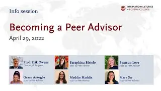 Becoming a Peer Advisor (April 2022)