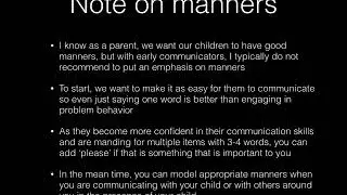Tool for parents of children with autism to increase communication skills: Mand
